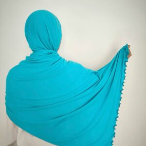 Jersey premium froufrou bleu turquoise