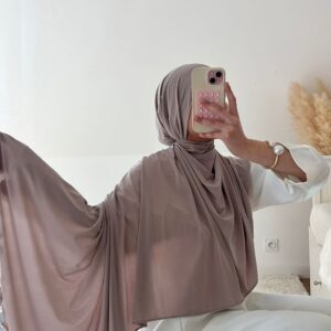 Jersey premium froufrou gris beige