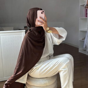 Jersey premium froufrou marron foncé