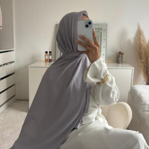 Jersey plume gris clair